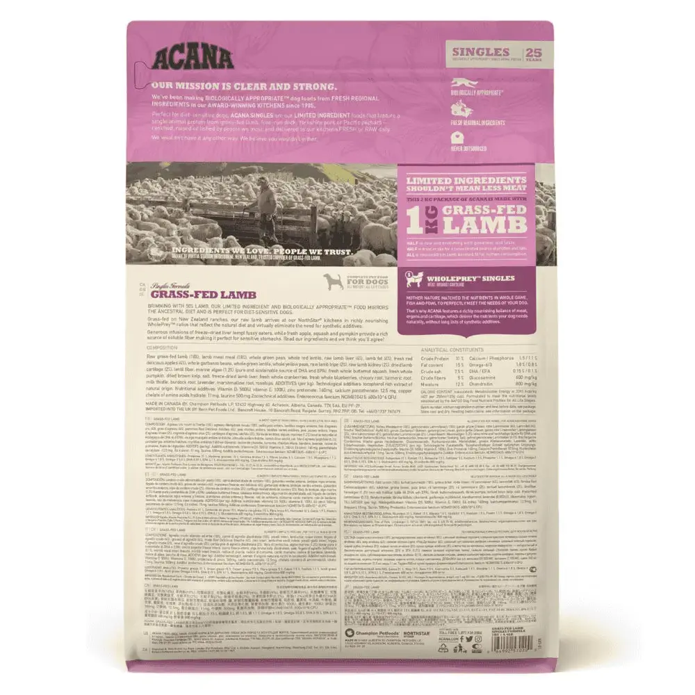 Acana Grass-Fed Lamb Recipe Pienso para Perros - Image 2