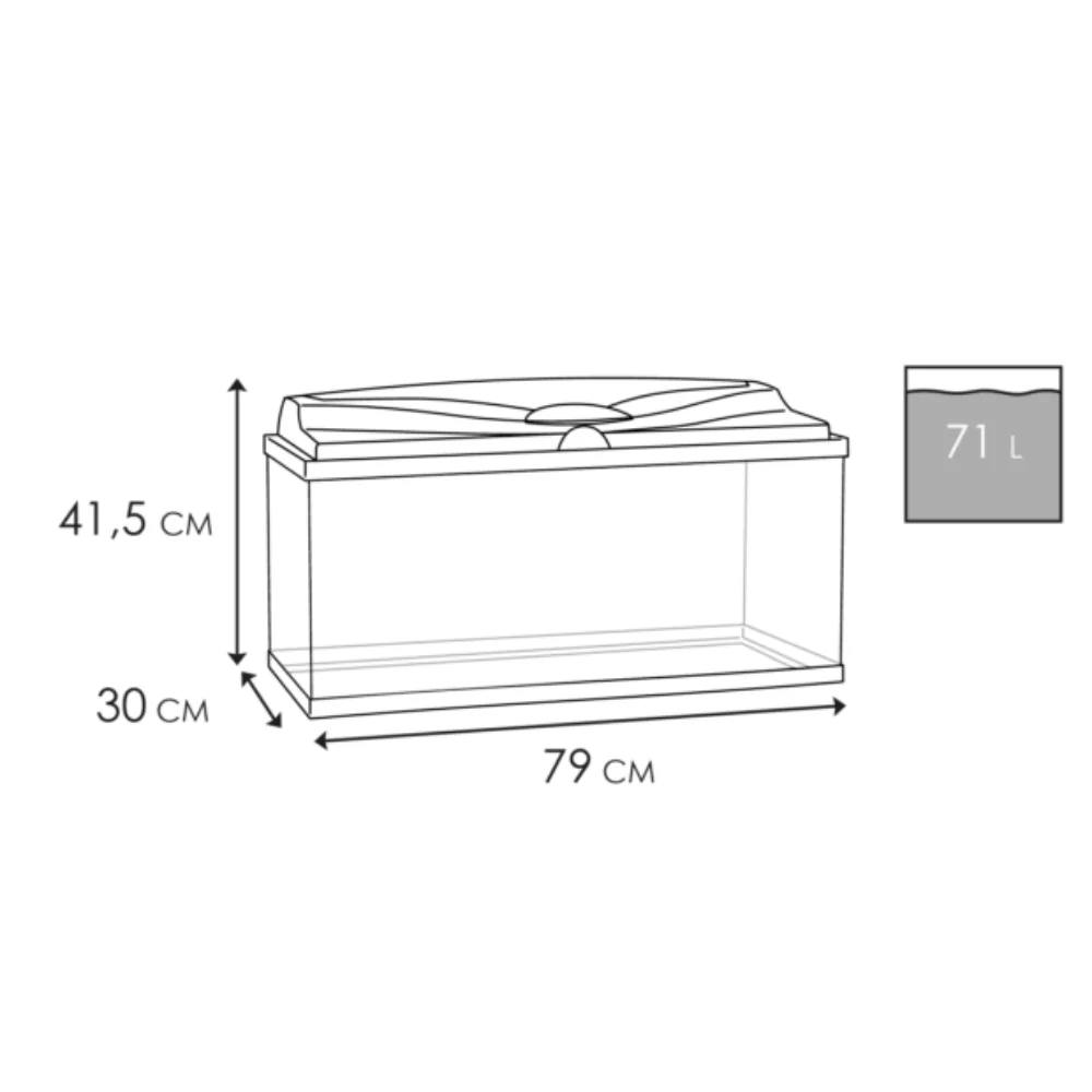 Acuario Aqua 80 Light Negro Ciano 80x30x41,5cm 71L - Image 3