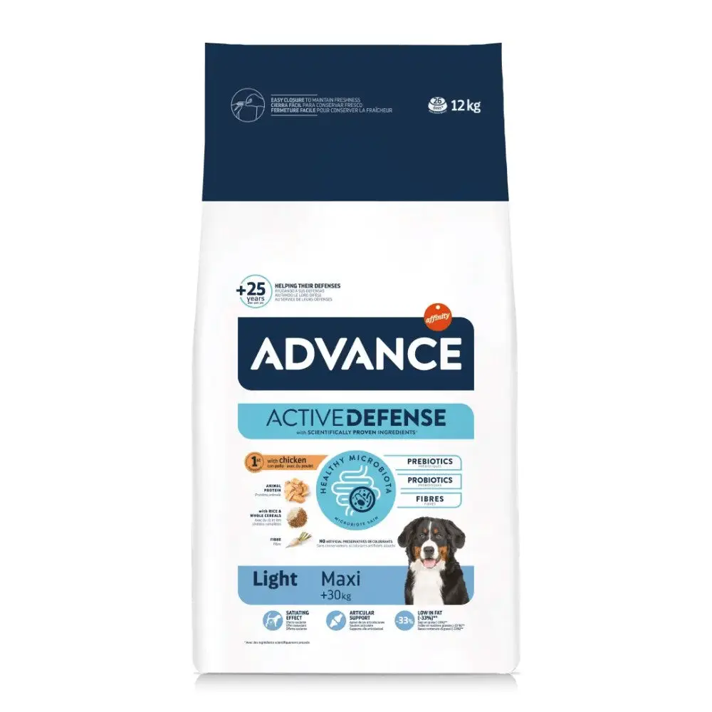 Advance Adult Maxi Light Pienso con Pollo y Arroz para Perros