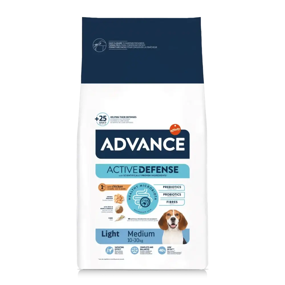 Advance Adult Medium Light Chicken & Rice Pienso de Pollo y Arroz para Perros