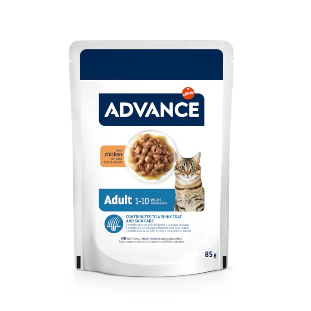 Advance Cat Bocaditos en Salsa para Gatos Adultos con Pollo - 85 g