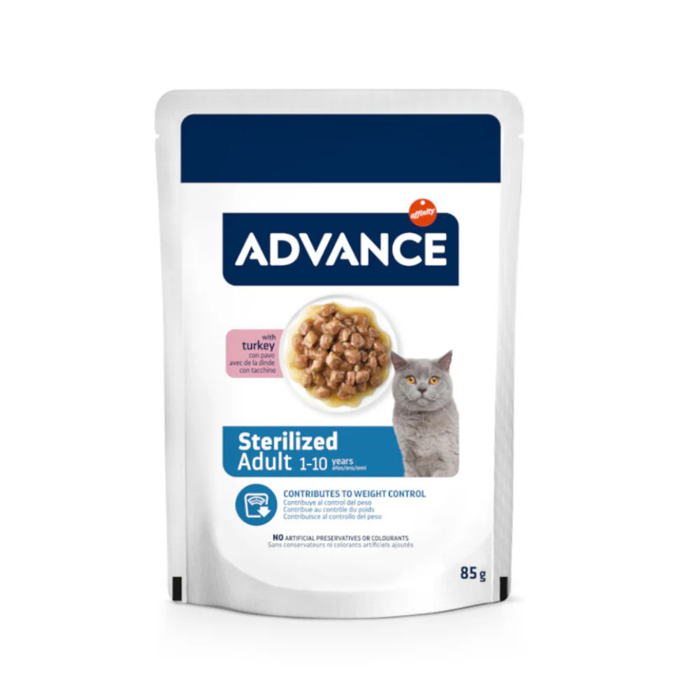 Advance Cat Bocaditos en Salsa para Gatos Esterilizados con Pavo - 85 g