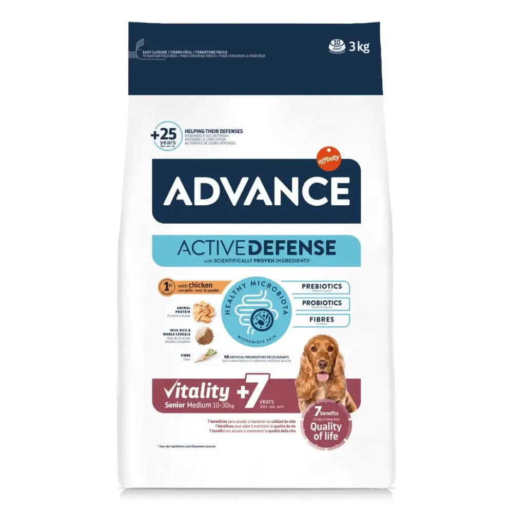 Advance Vitality Senior Medium +7 Pienso con Pollo y Arroz para Perros