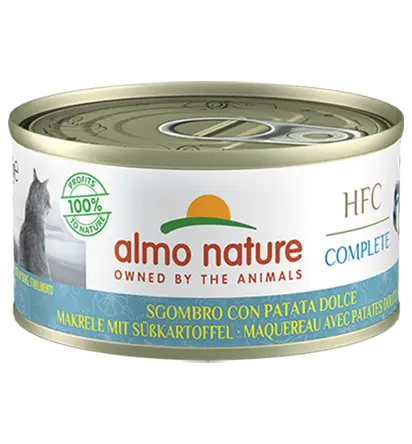 Almo Nature Cat Hfc Lata 70 g Complete Caballa con Boniato