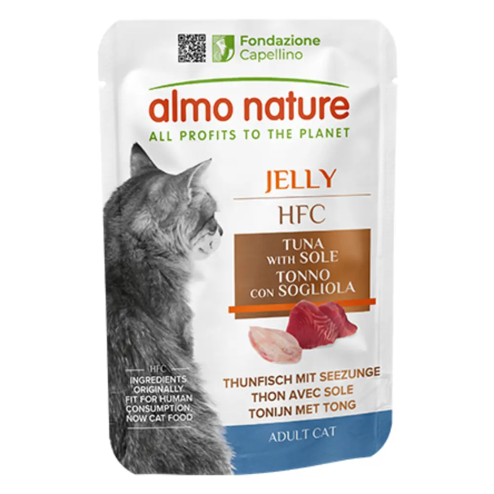 Almo Nature Cat Hfc Pouche Jelly 55 g Filete de Atún y Lenguado