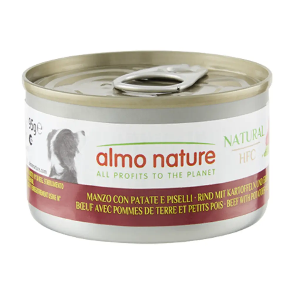 Almo Nature Dog húmedo Hfc 95 g Buey ,Patatas y Guisantes