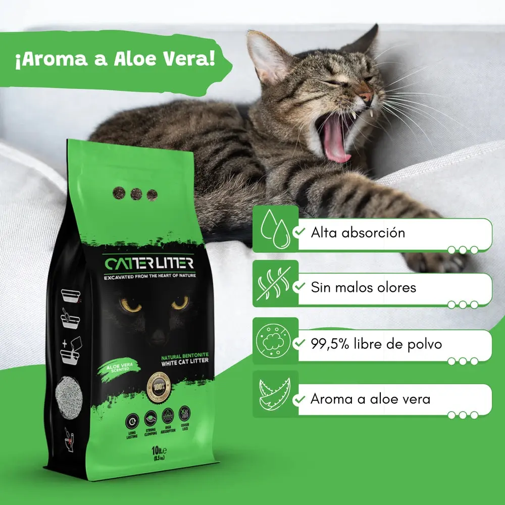 Arena Aglomerante para Gatos Aloe Vera 10L Catter Litter - Image 2
