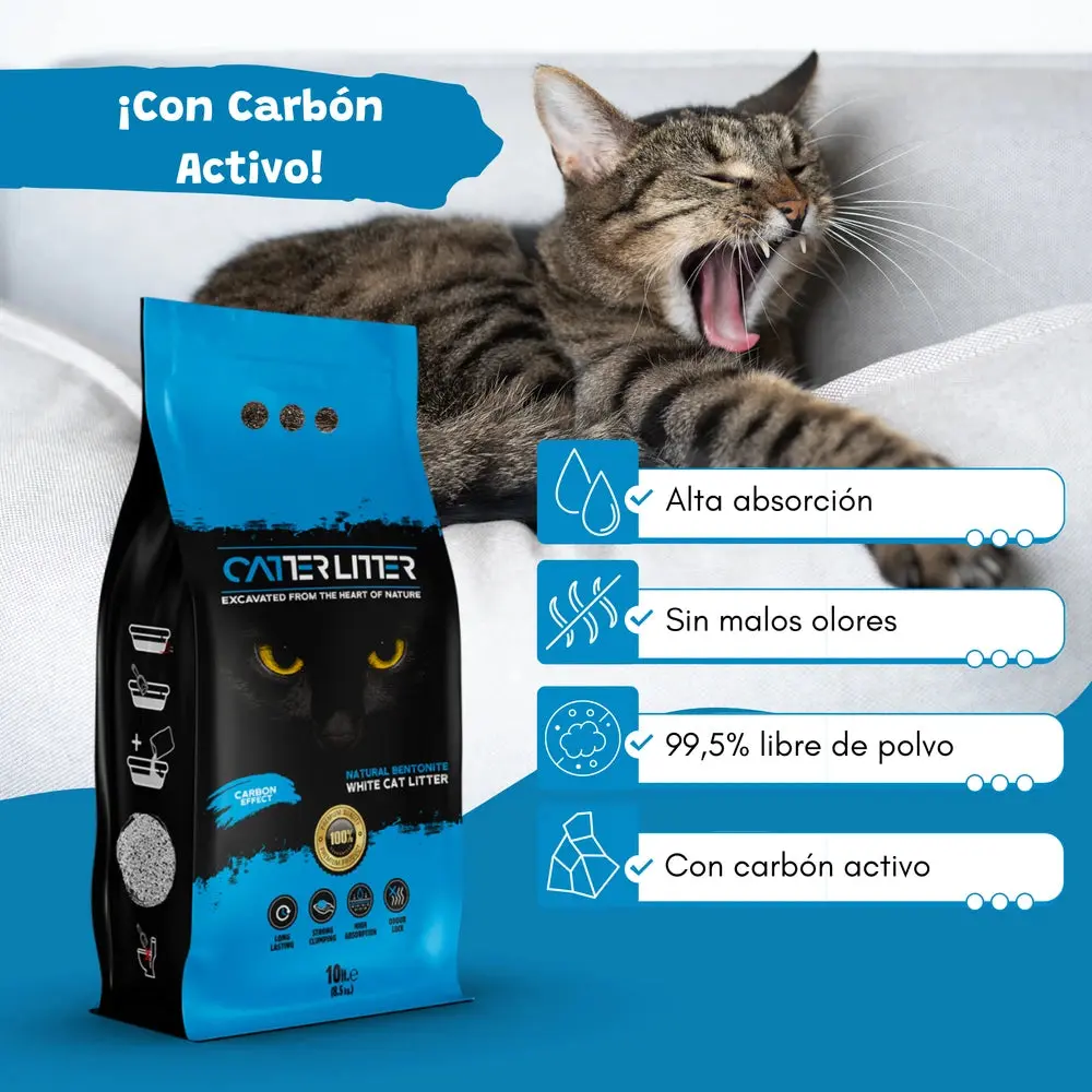 Arena Aglomerante para Gatos Efecto Carbón Activo Catter Litter - Image 2