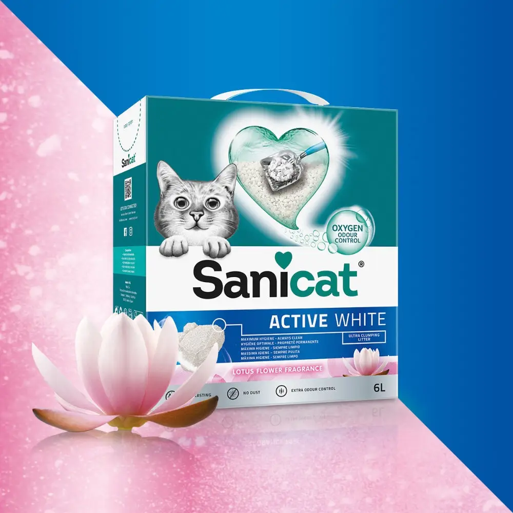 Arena Aglomernate para Gatos Sanicat Active White 6L Flor de Loto - Image 3