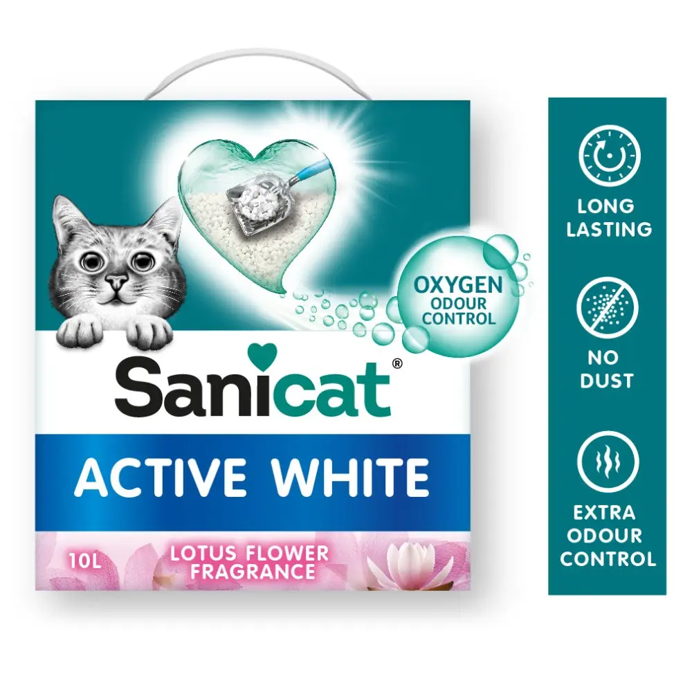 Arena Aglomernate para Gatos Sanicat Active White 6L Flor de Loto - Image 4