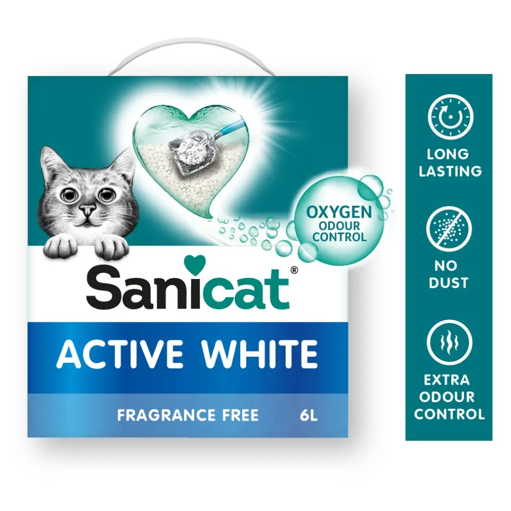 Sanicat Active White Arena para Gatos 6L Sin Perfume – Alta Absorción y Control de Olores - Image 3