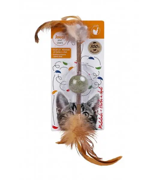 Bola de Plumas Matatabi con Catnip 20X3,8 cm