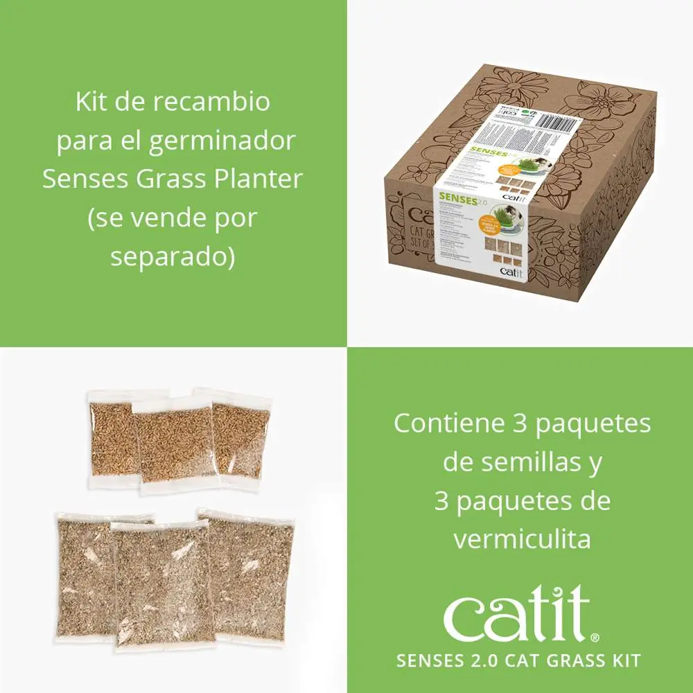 Catit Senses 2.0 Cat Grass Kit 3Pc Recarga - Image 4