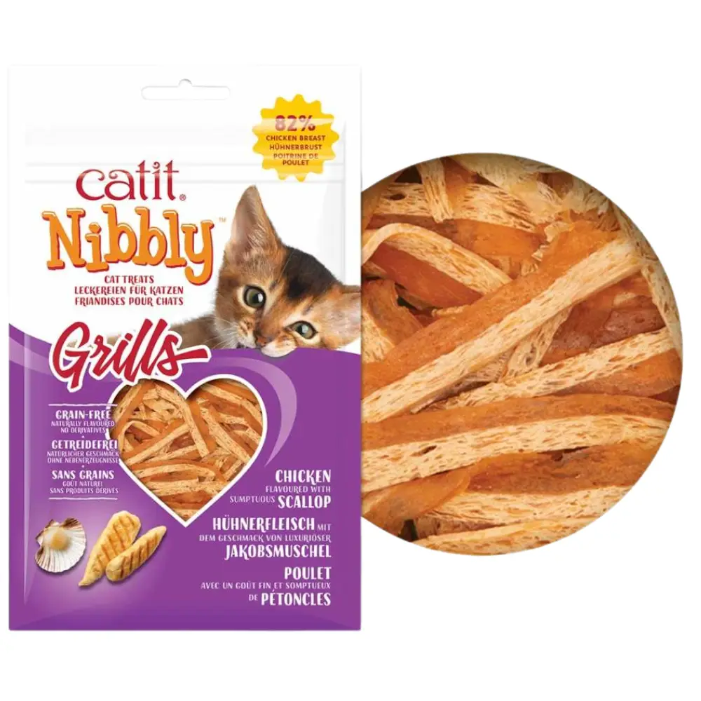 Catit Snack Nibbly Grills Pollo y Vieira Gatos 30 g