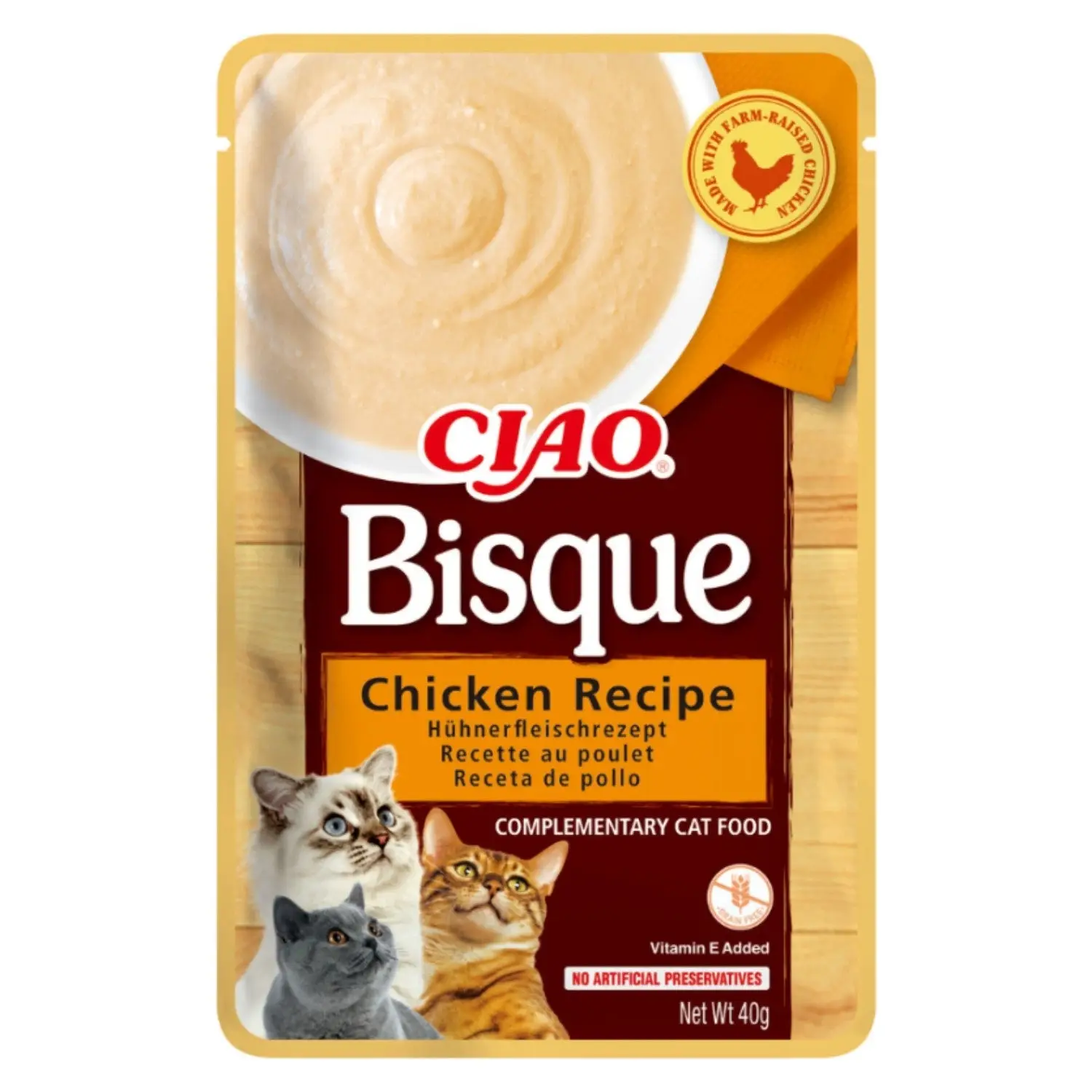 Churu CAT Chicken BISQUE 40 g | Sobre de Puré para Gatos - Image 4