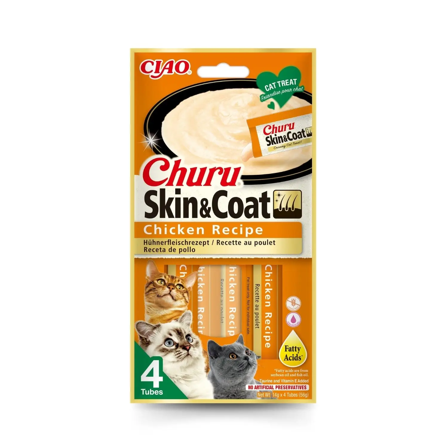 Churu CAT Skin y Coat Pack 4x14 g | Snack Líquido para Gatos - Image 3