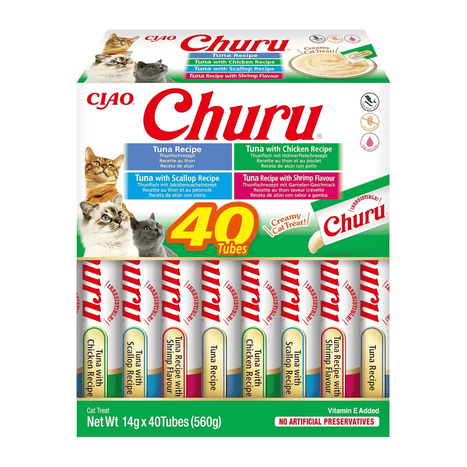 Churu CAT Variedades de Atún con Marisco Pack Ahorro | Snack Líquido para Gatos - Image 2