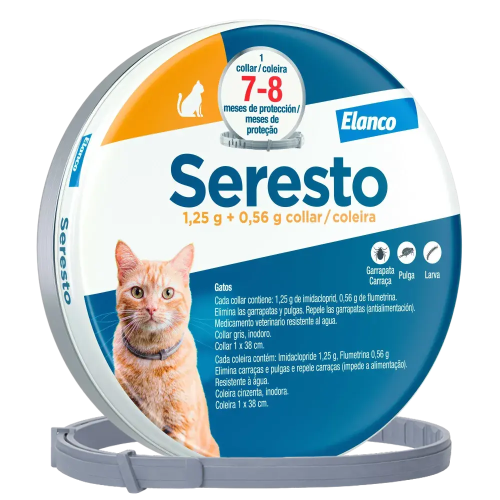 Seresto Collar Antiparasitario para Gatos Protege contra Garrapatas, Pulgas y Larvas