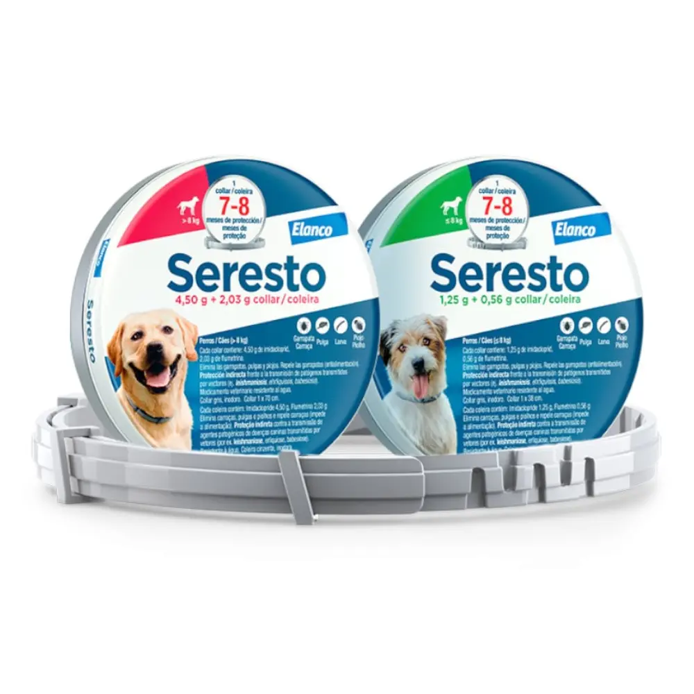 Seresto Collar Antiparasitario para Perros Protección contra Pulgas, Garrapatas, Piojos y Mosquito