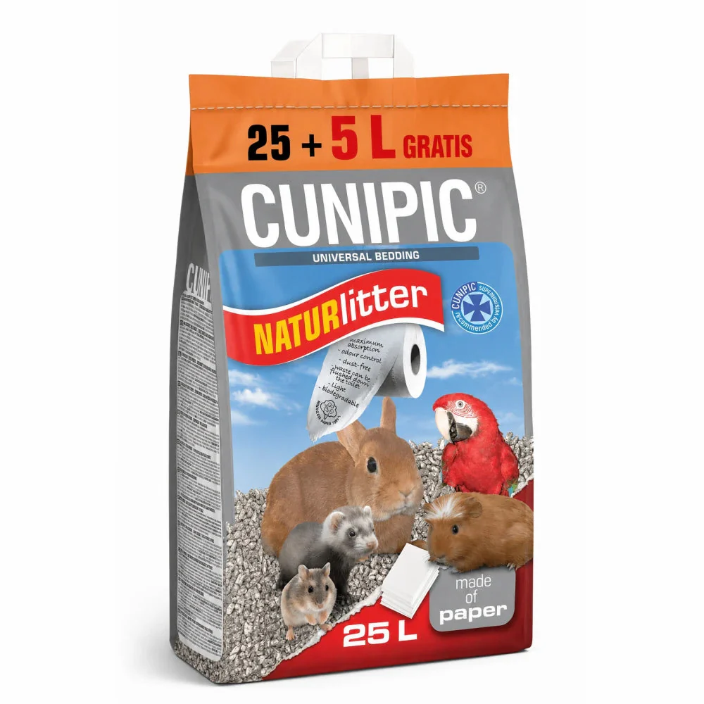 Cunipic Naturlitter Lecho Vegetal de Papel 25+5L ¡Gratis!