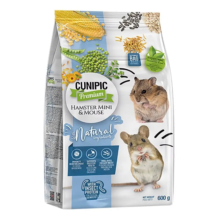 Cunipic Premium Alimento Hamster Mini y Ratón 600 g