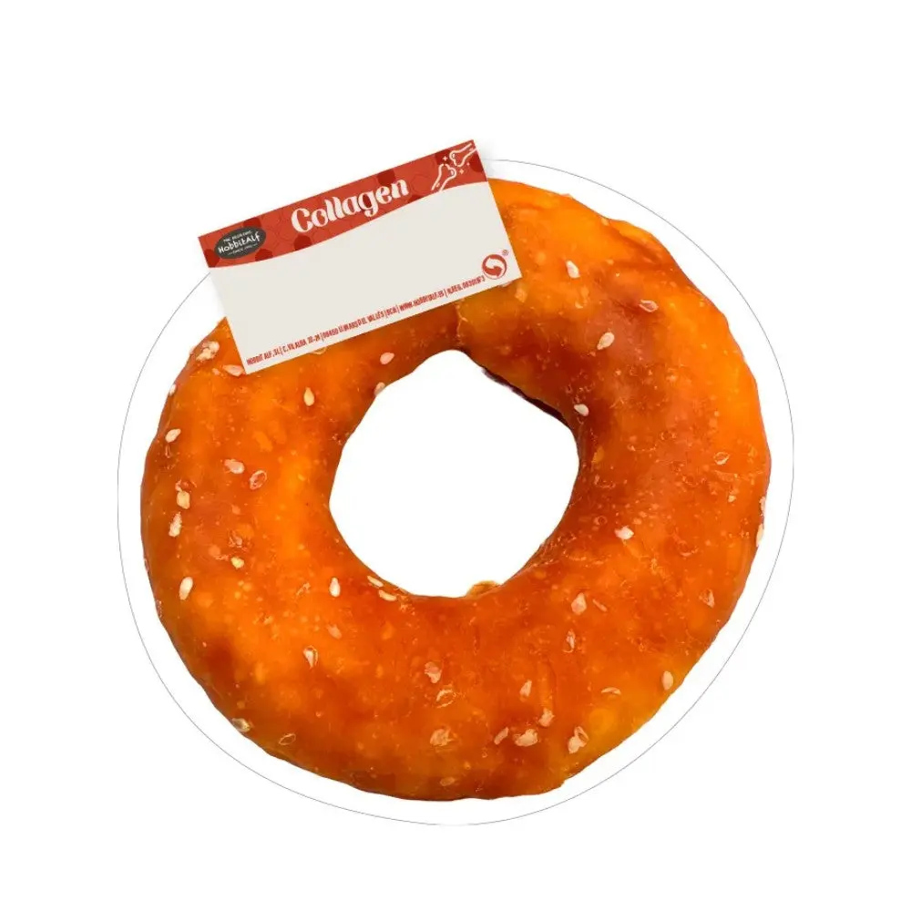 Hobbitalf Donut de Colágeno con Pollo y Sésamo 10 cm - Snack para Perros