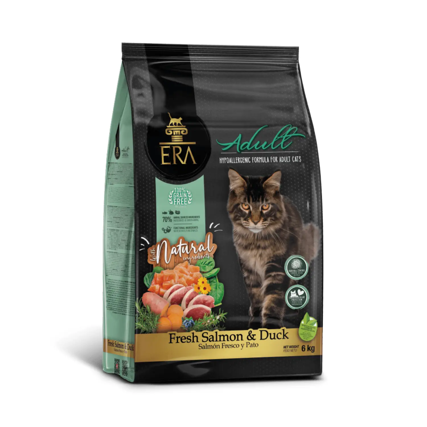 ERA Cat Grain Free ADULT Fresh Salmón y Duck Pienso para Gatos
