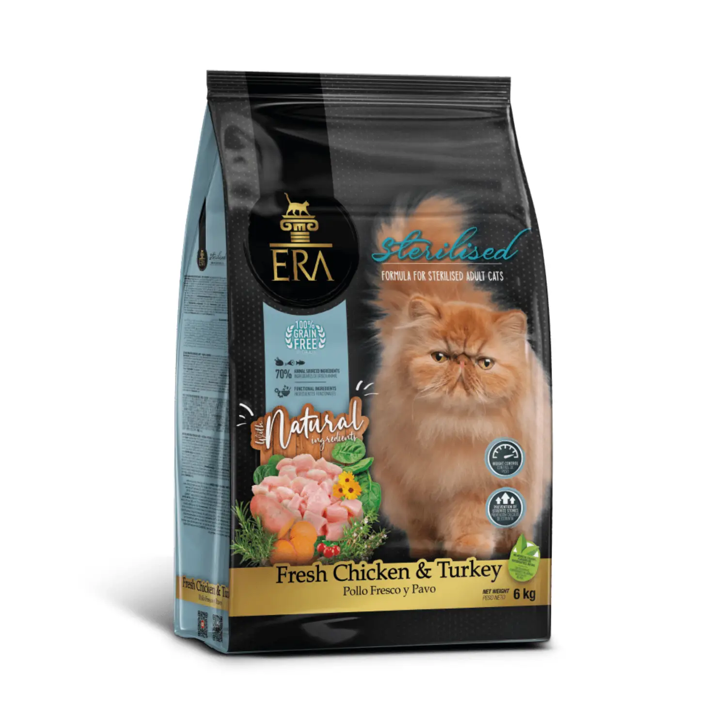 ERA Cat Grain Free STERILIZED ADULT Fresh Chicken y Turkey Pienso para Gatos