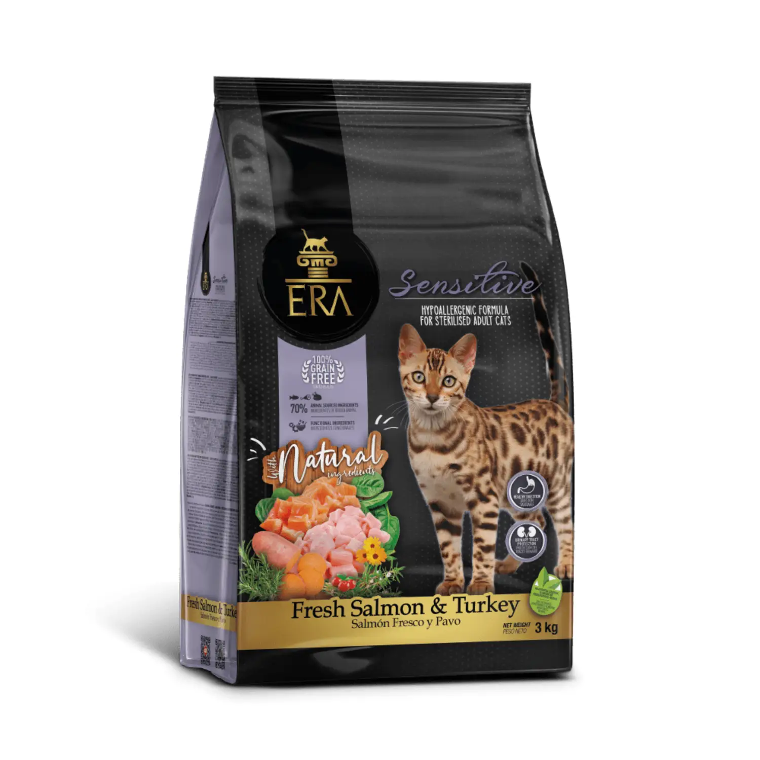 ERA Cat Grain Free STERILIZED SENSITIVE ADULT Fresh Salmón y Turkey Pienso para Gatos - Image 2