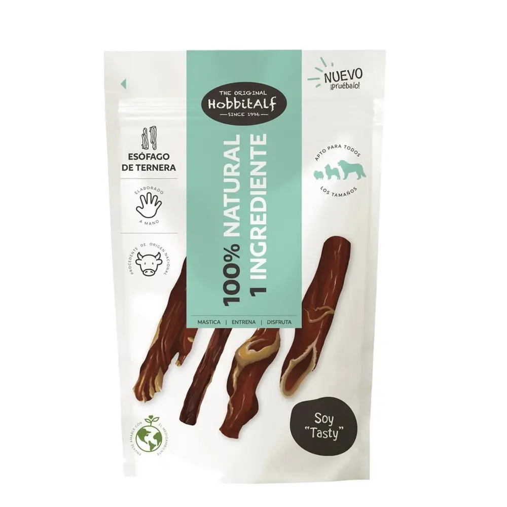 Hobbitalf Esófago de Ternera 100 g - Snack Natural para Perros
