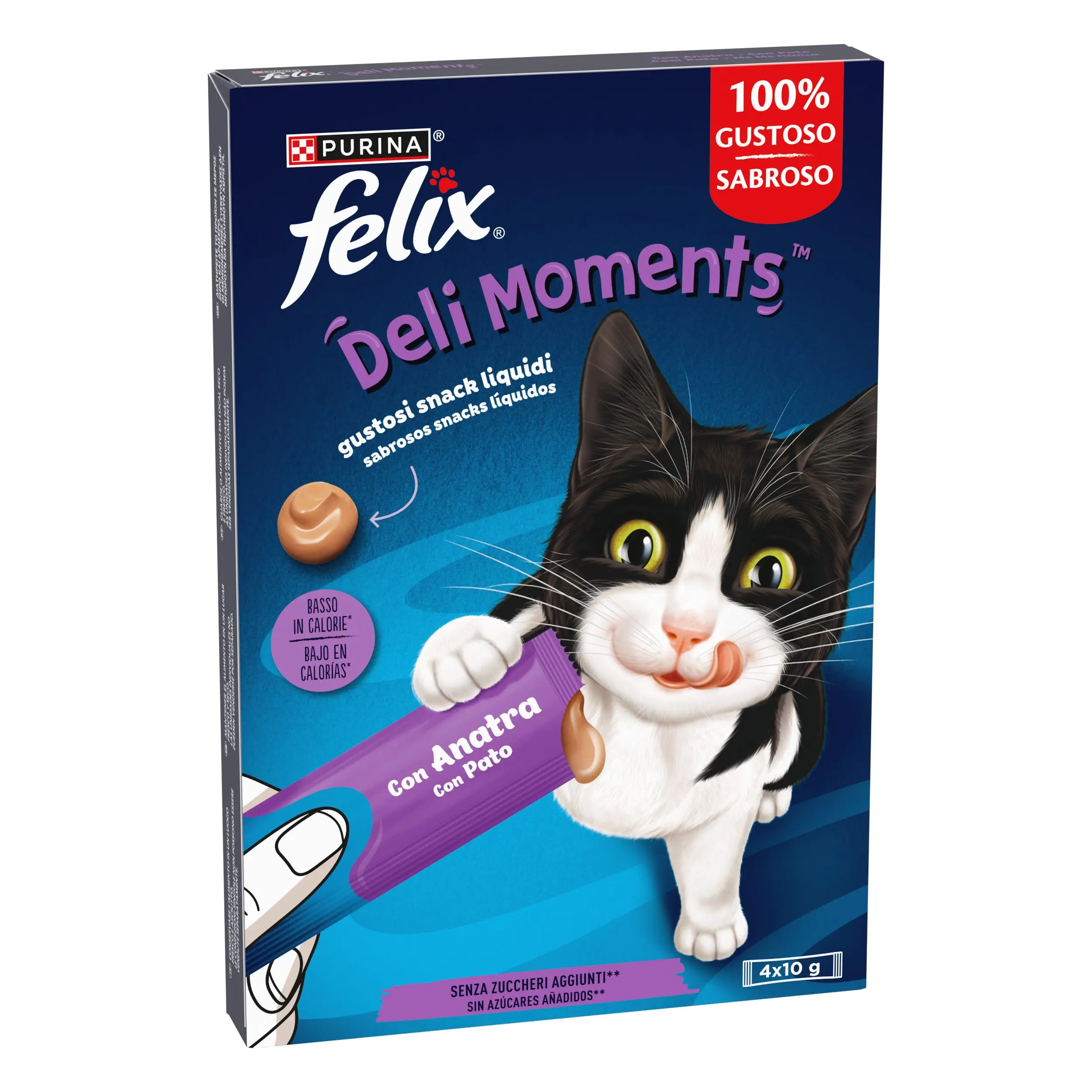 Felix Deli Moments Snack Líquido para Gatos (Pollo, Pato o Salmón) Pack 4x10 g - Image 3