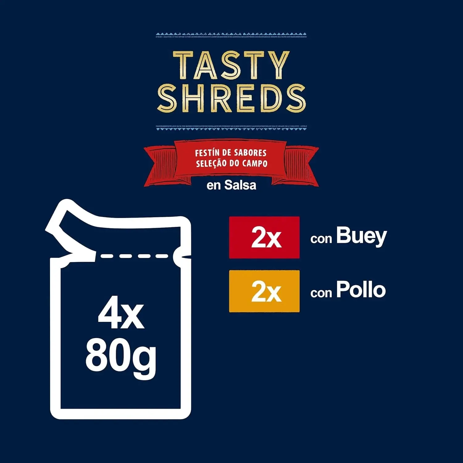 Felix Tasty Shreds Carnes Pack 4x80 g Húmeda para Gatos - Image 2