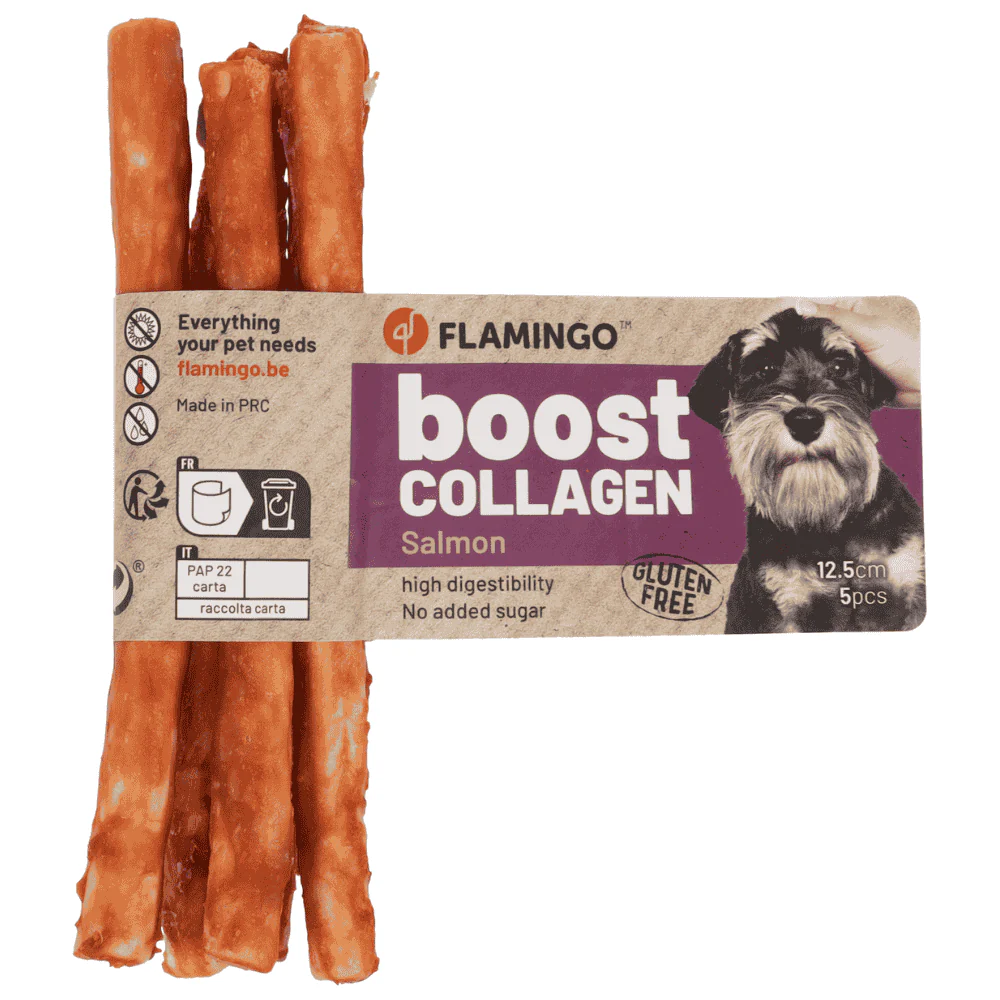 Flamingo Boost Palitos con Salmón y Colágeno Snack Natural para Perros - Image 2