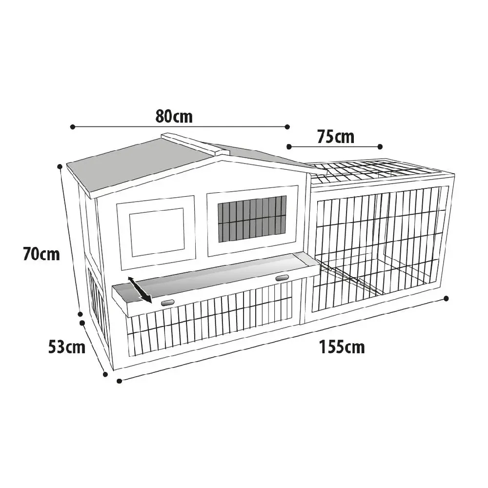 Flamingo Caseta para Conejo Sunshine Cottage 155x53x70cm - Image 4