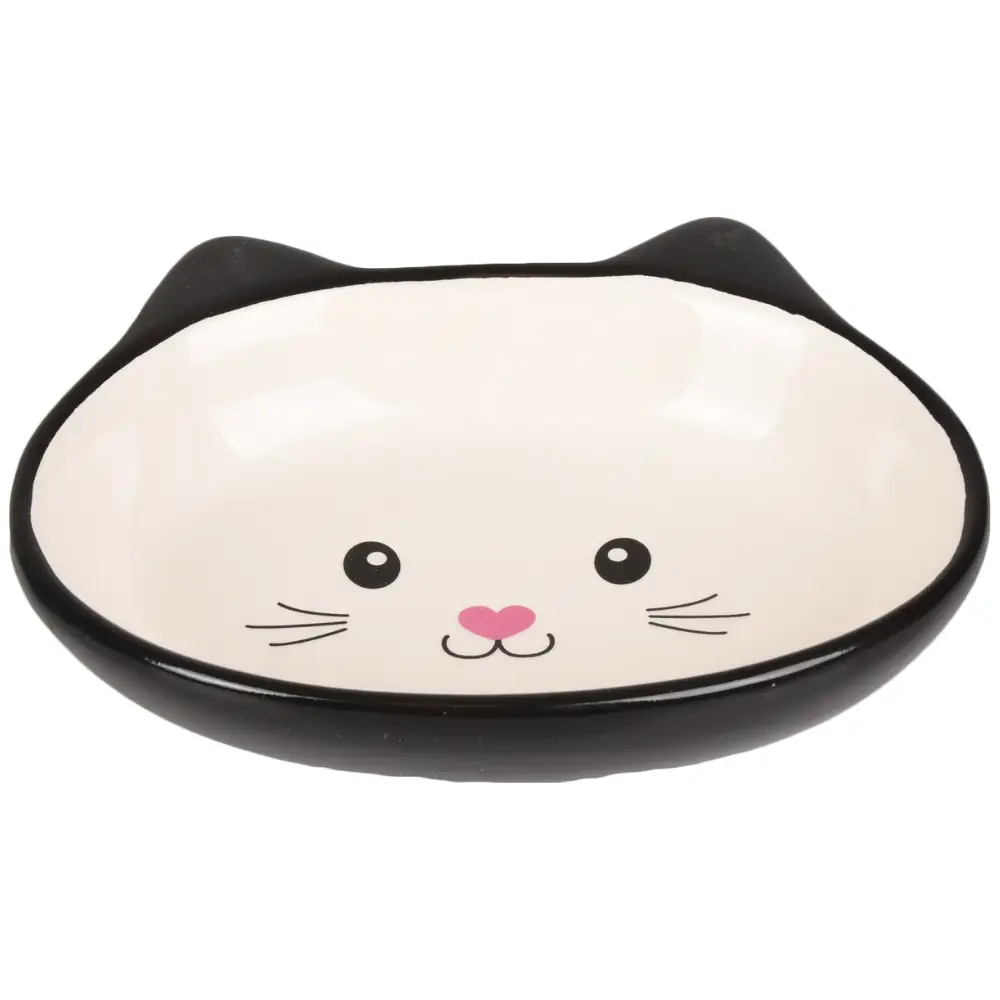 Flamingo Comedero Ceramica Gato Isa Negro 14 cm