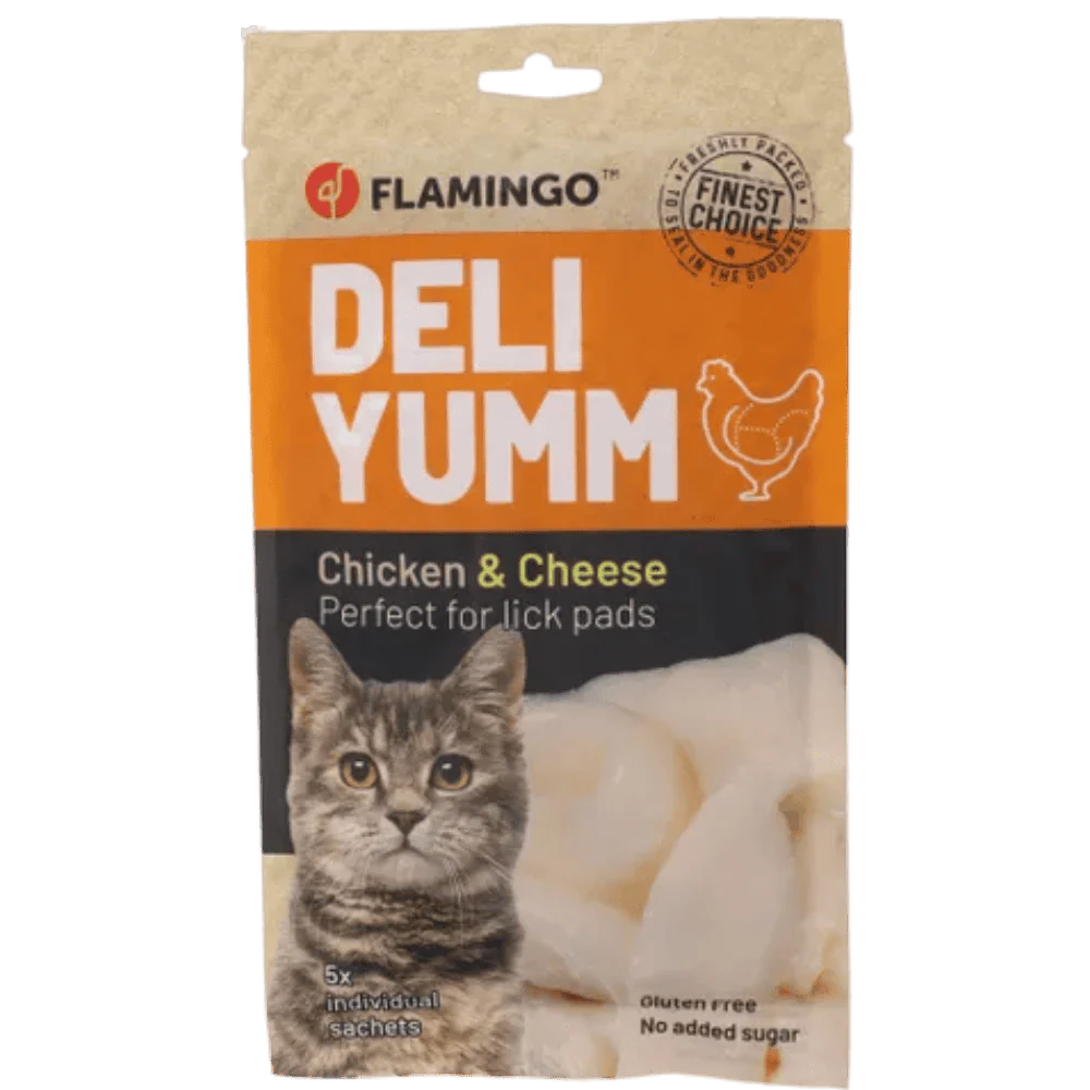 Flamingo Deli Yumm Paté Pollo y Queso Snack Líquido para Gatos