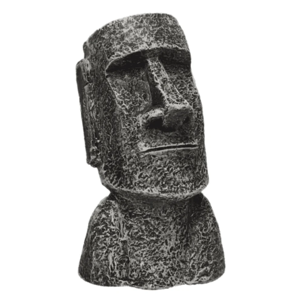 Flamingo Estatua Moai Gris Decoración para Acuarios