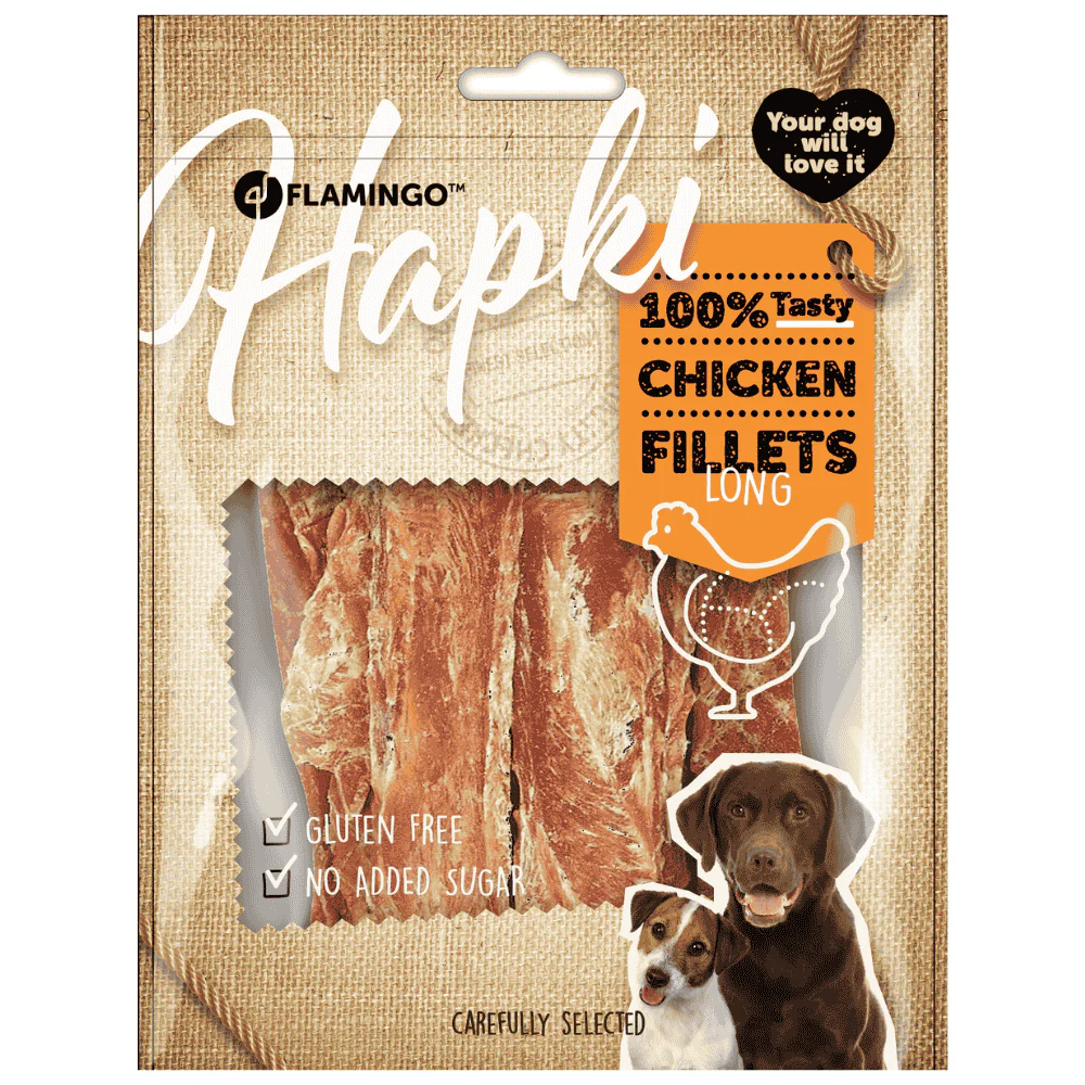 Flamingo Hapki Filetes Largos de Pollo Snack para Perros