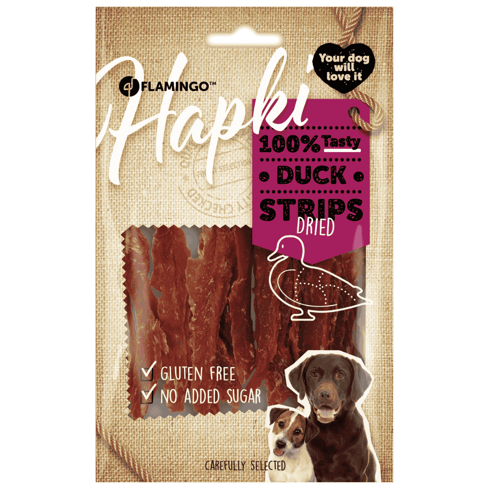Flamingo Hapki Tiras de Pato Snack para Perros