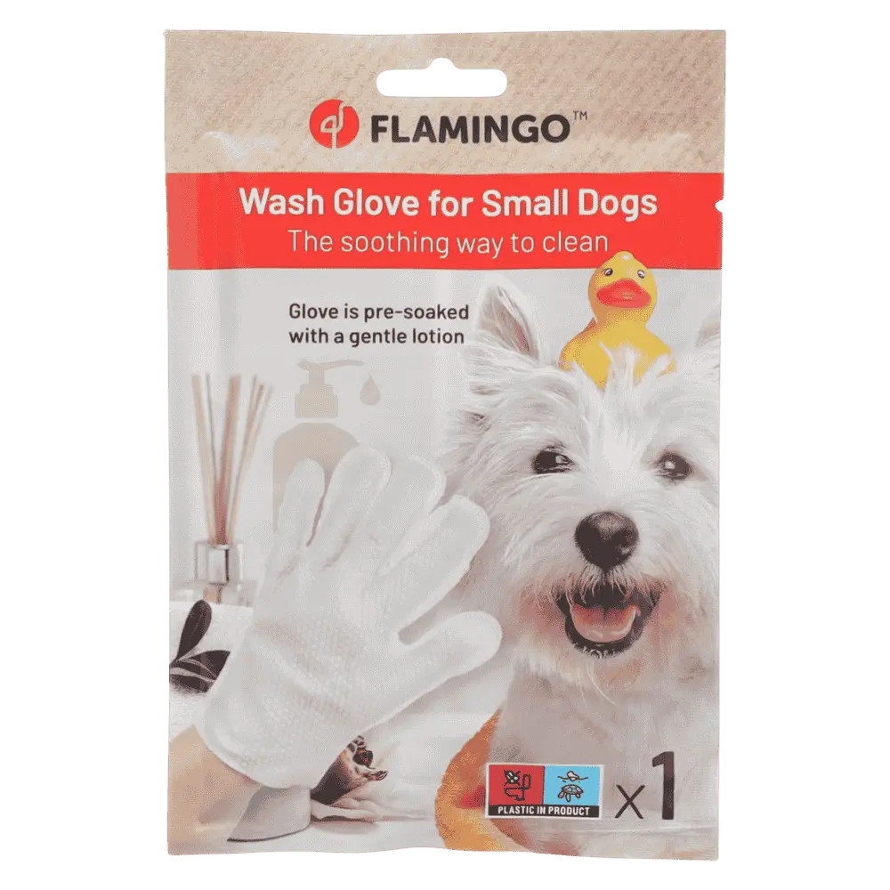Flamingo Manopla de Lavado Propy Paño Impregnado para Perros
