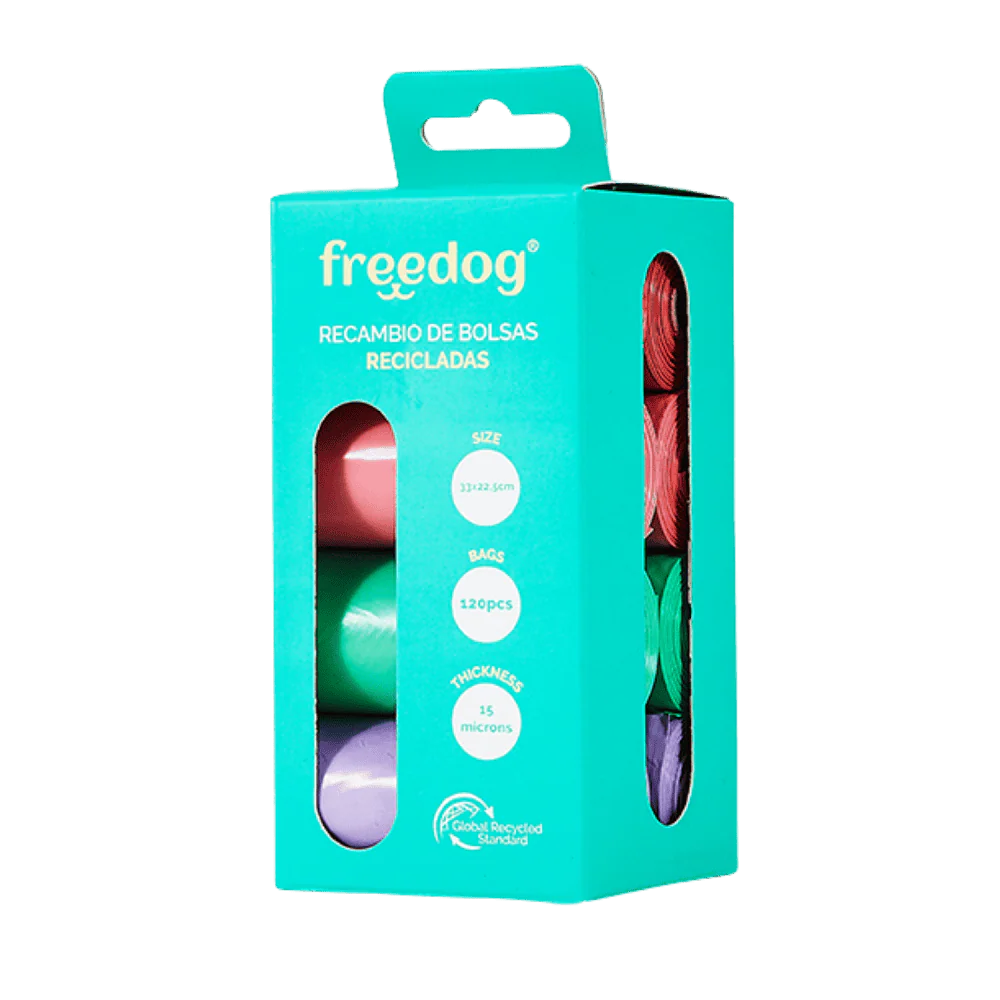 Freedog Bolsas Higiénicas Eco 50% Plástico Reciclado Pack de 8