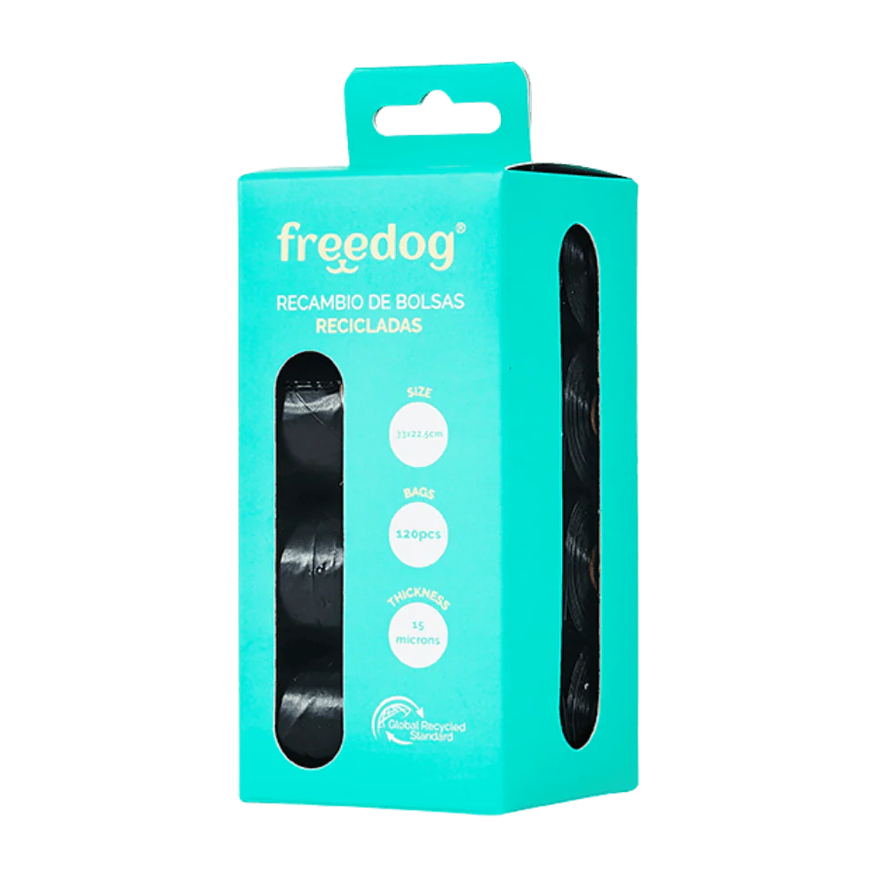 Freedog Bolsas Higiénicas Eco 50% Plástico Reciclado Pack de 8 - Image 2
