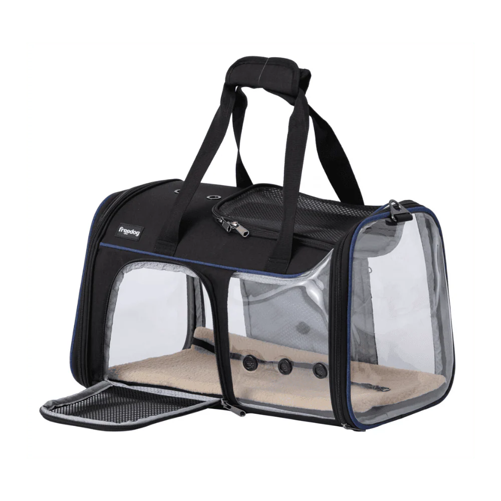 Freedog Transportín Transparente JFK 49x29x29cm para Perros y Gatos