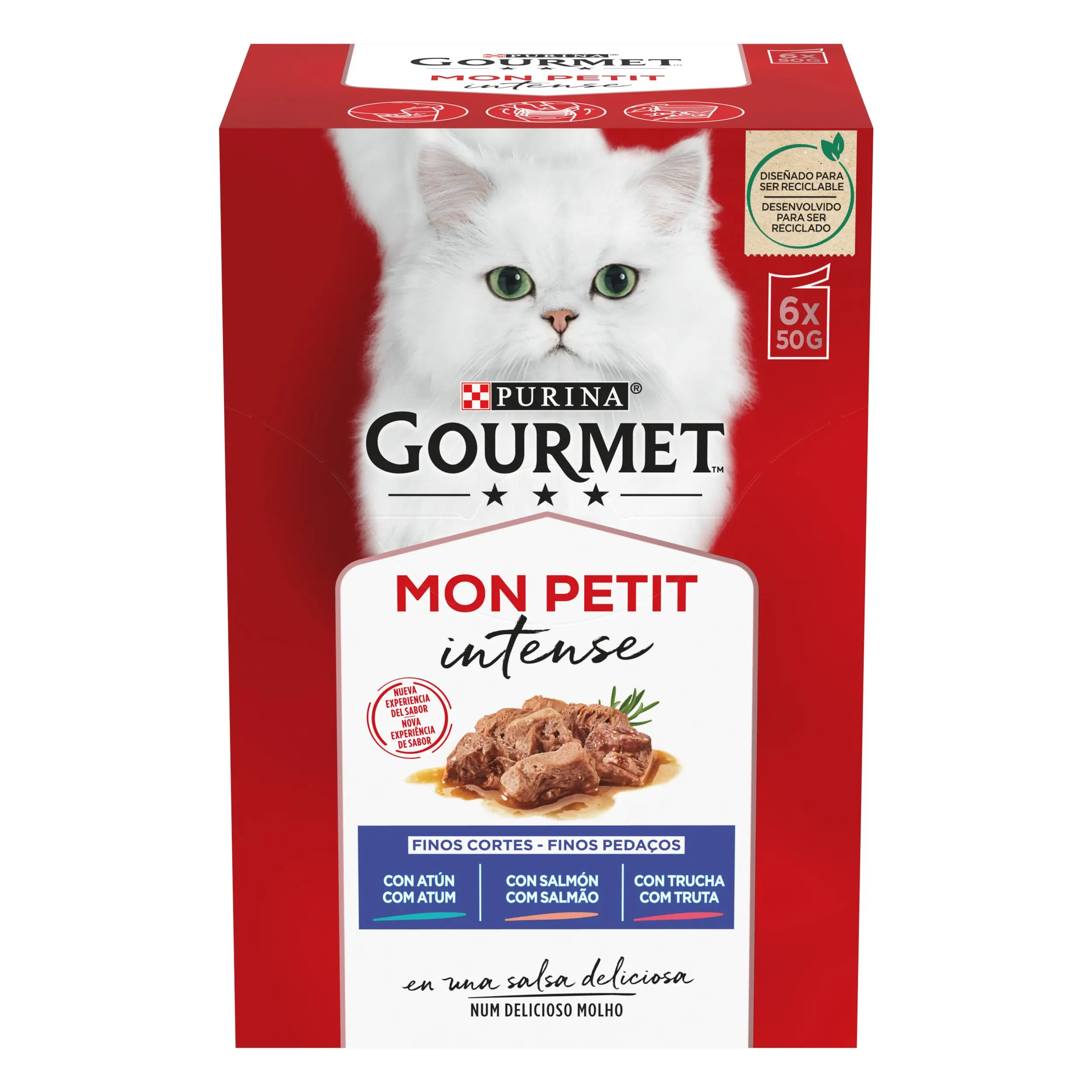 Gourmet Mon Petit Atún, Salmón y Trucha Pack 6x50 g