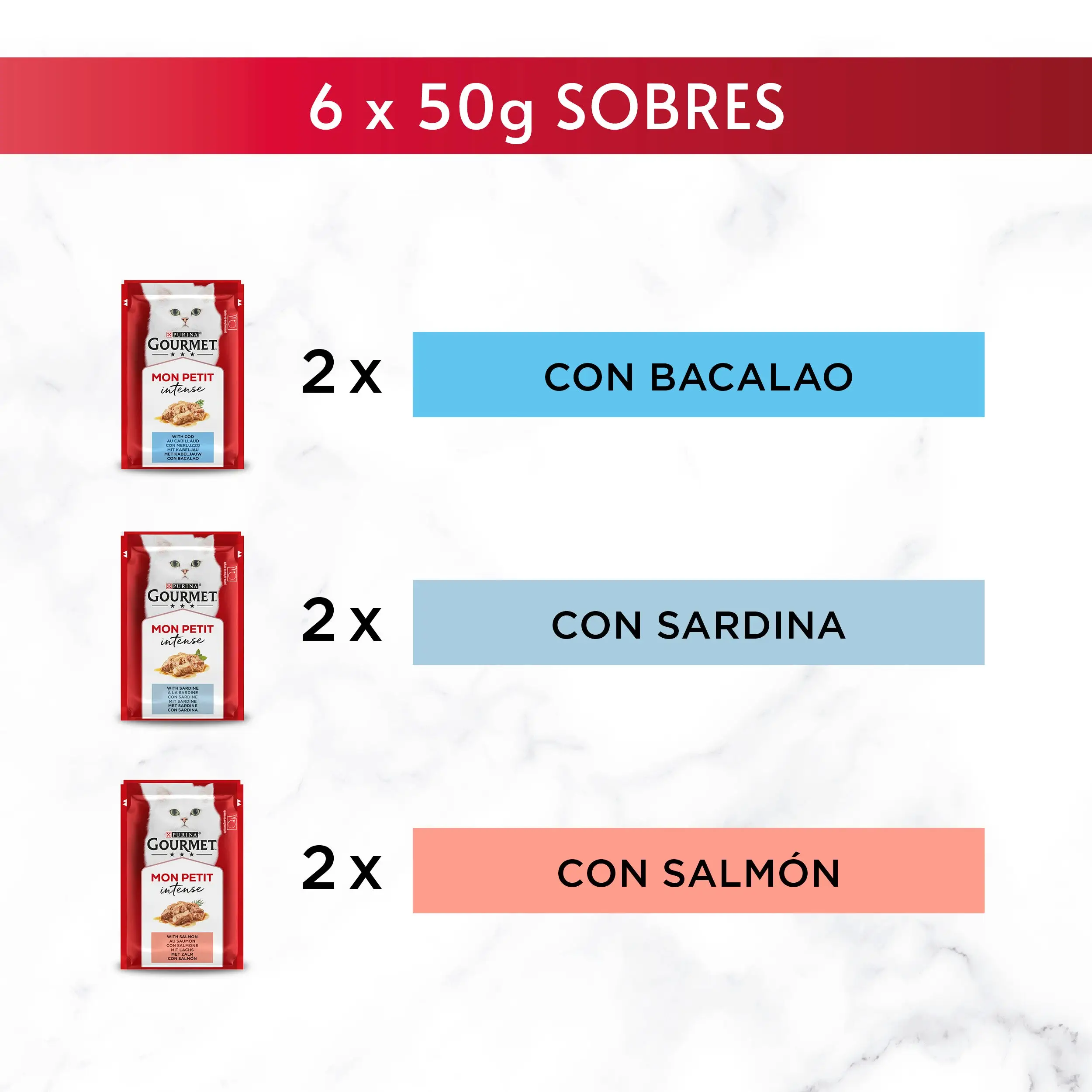 Gourmet Mon Petit Bacalao, Sardina y Salmón Pack 6X50 g - Image 6