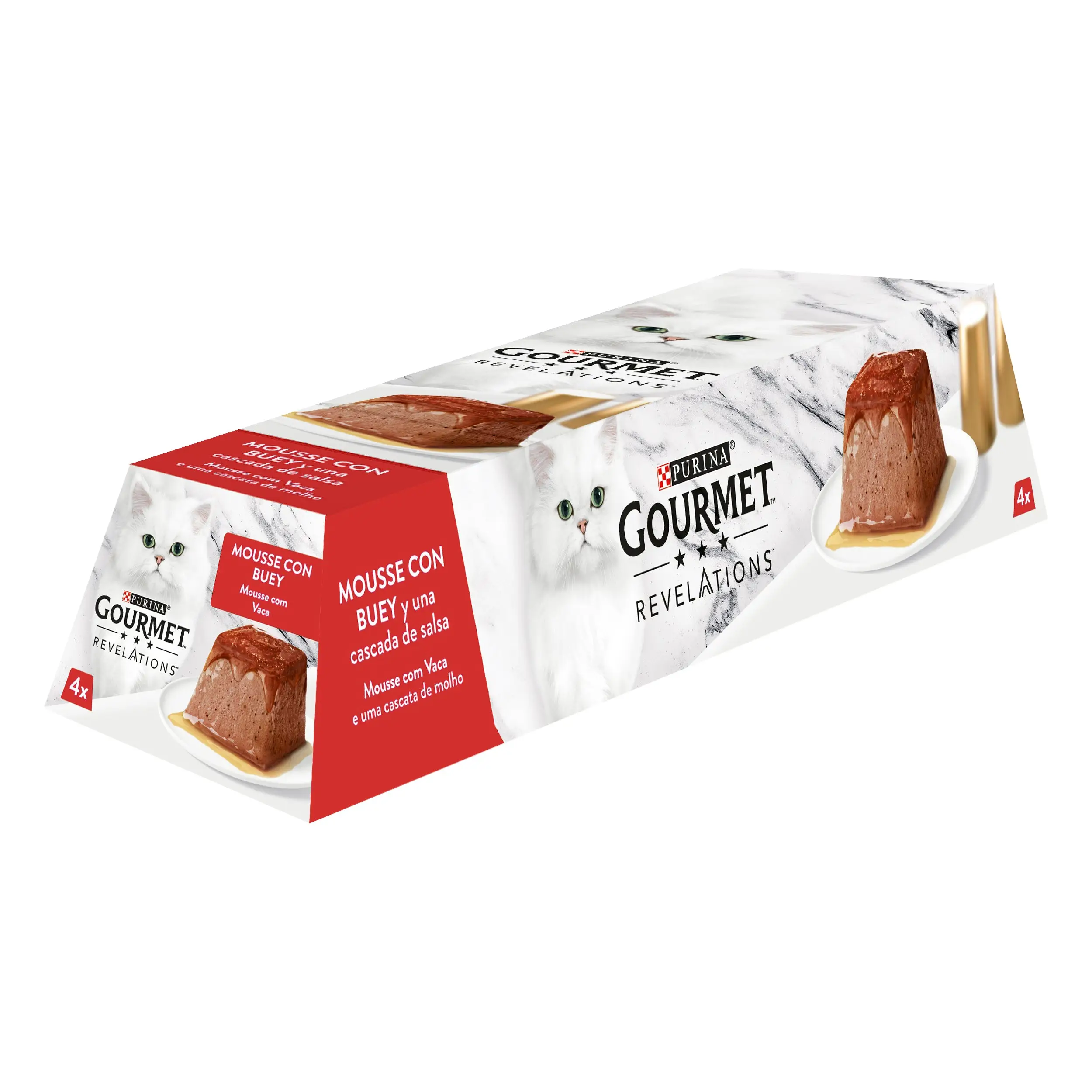 Purina Gourmet Revelations Mousse Buey Pack 4x57 g