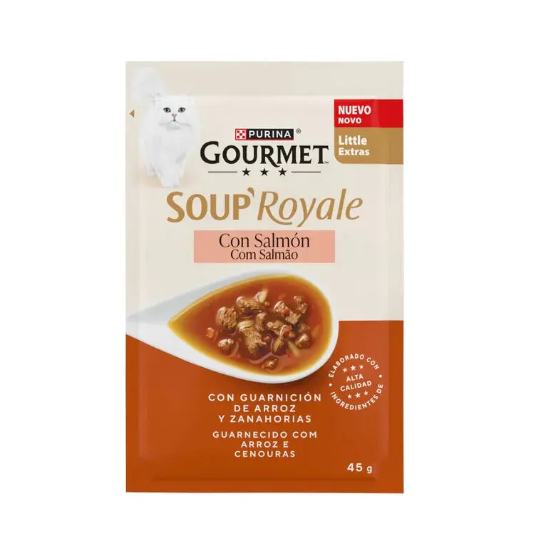 Gourmet Soup Royale Salmón Sopa Comida Húmeda para Gatos