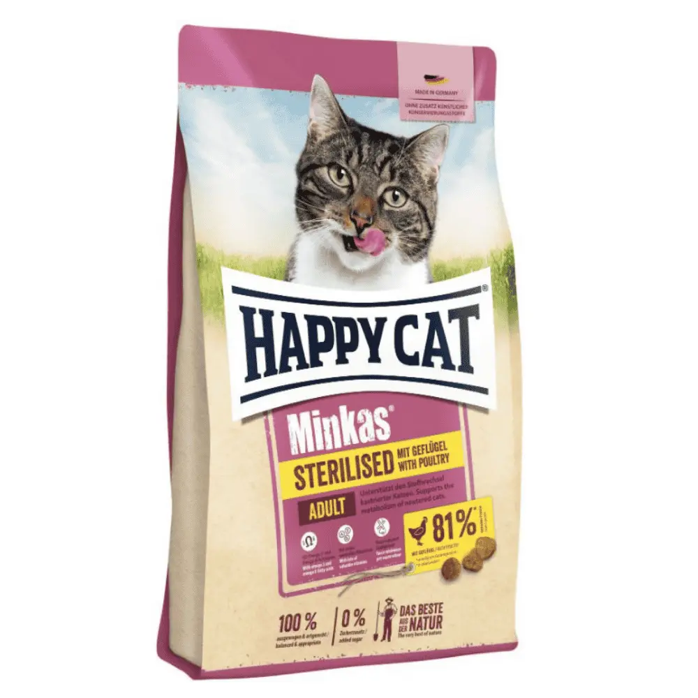 Happy Cat Minkas Sterilized Geflügel Pollo Pienso para Gatos