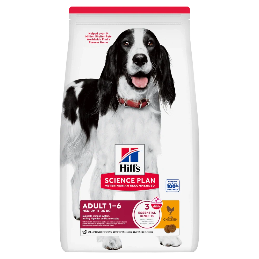 Hill'S Science Plan Adult 1-6 Años Razas Medianas Pollo 2,5 kg Alimento para Perros