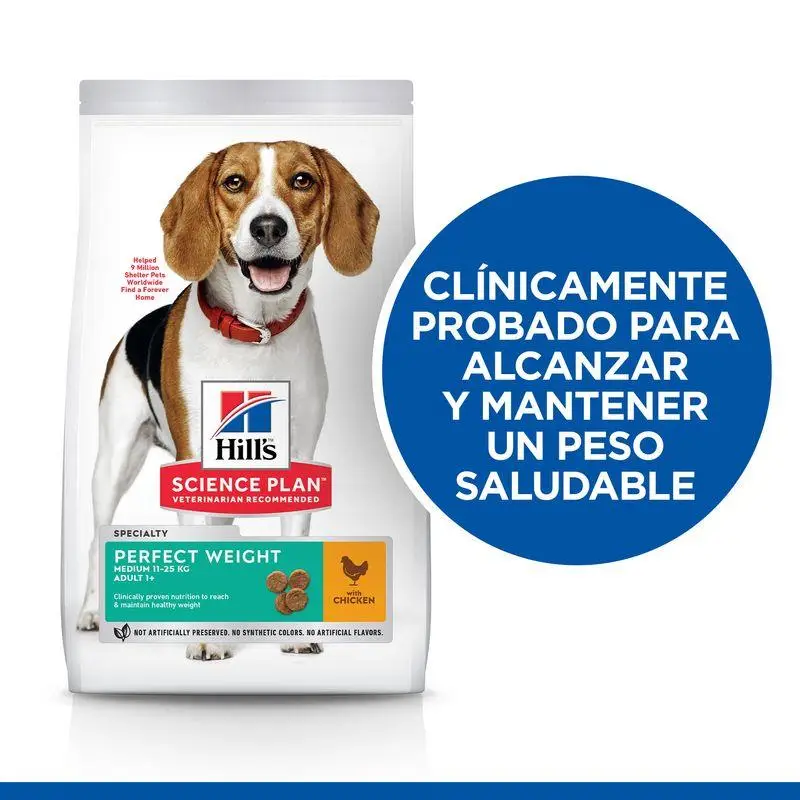 Hill'S Science Plan Adult Perfect Weight Medium Pollo 2 kg Alimento para Perros - Image 4